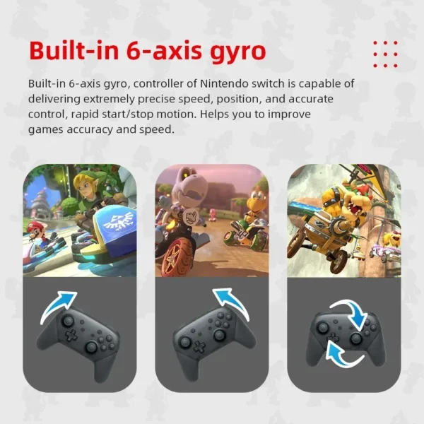 Joy Pad Switch Pro Controllers Compatible with Switch/OLED/Lite,Wireless Switch Controller Somatosensory and Immersive Vibration - Image 4