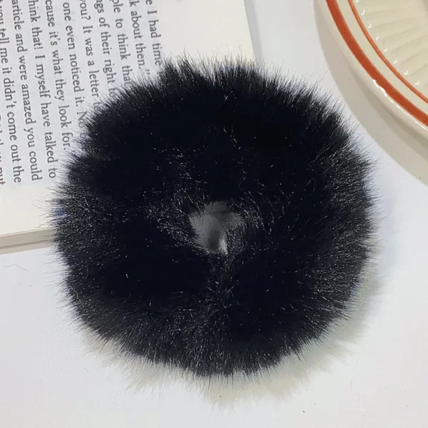 New Colorful Fluffy Hair Band For Women Girls Ponytail Holder Hair Tie Plush Scrunchie Rubber Band Fashion Hair Accessories - Image 15