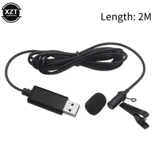 200cm Portable Mini USB Mic Clip-on Omni-Directional Stereo Microphone for Laptop Live Recording Camera Sound Card Professional - Image 7