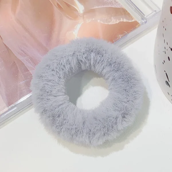 New Colorful Fluffy Hair Band For Women Girls Ponytail Holder Hair Tie Plush Scrunchie Rubber Band Fashion Hair Accessories - Image 23