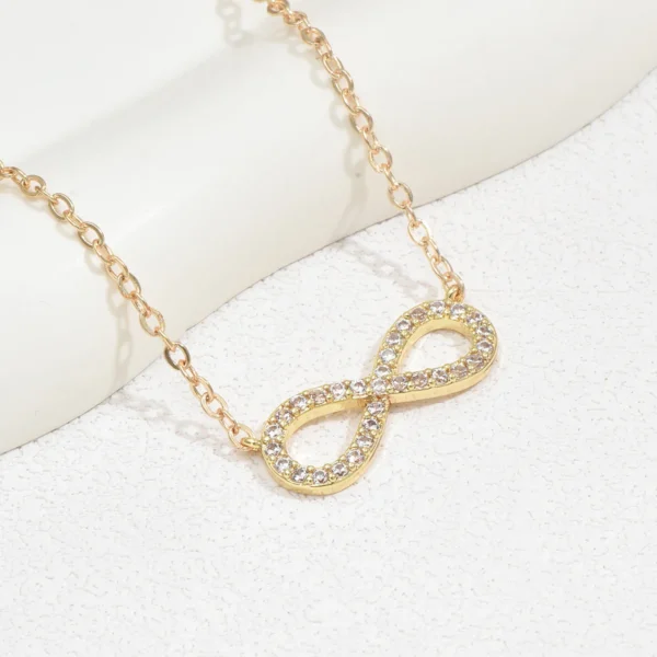 Fashion Simple Stainless Steel Infinity Pendant Necklace for Women Classic Lucky Zircon Love You Forever Jewelry Birthday Gift - Image 2