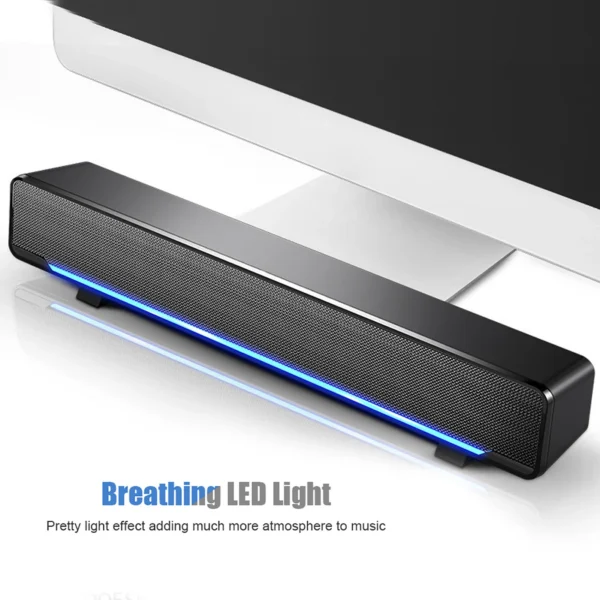 USB Wired Soundbar Music Player Bass Surround Sound Box 3.5mm Input for PC Cellphones - Image 4