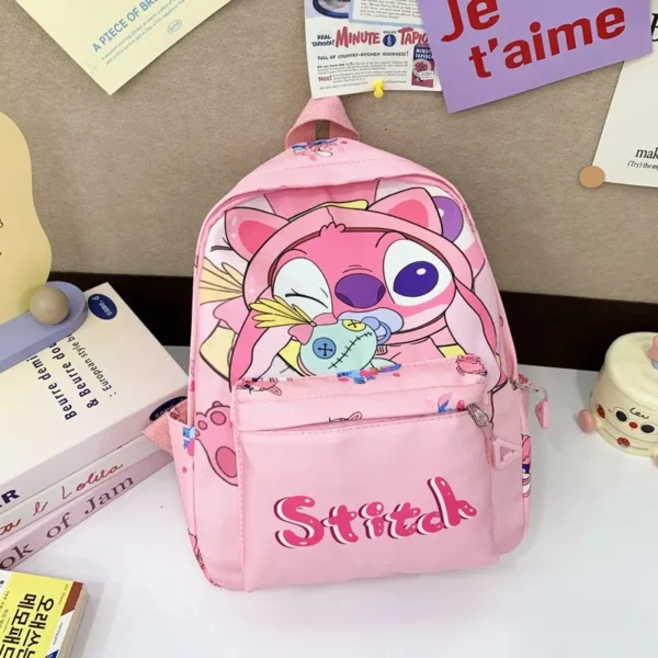 Stitch Backpack, Student Daypack, Lightweight Schoolbag, Adjustable Shoulder Straps Zipper Closure for School Season & Daily Use - Image 5