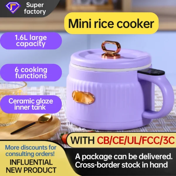 Small intelligent rice cooker 220V multifunctional non stick pot electric rice cooker for home dormitory insulation cooking pot.