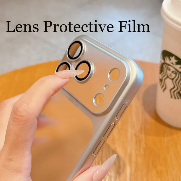17 ProMax Electroplating Large Window Matte Case For iPhone 17Pro 17 Air Max Ultra Thin Transparent PC Hard Cover with Lens Film - Image 5