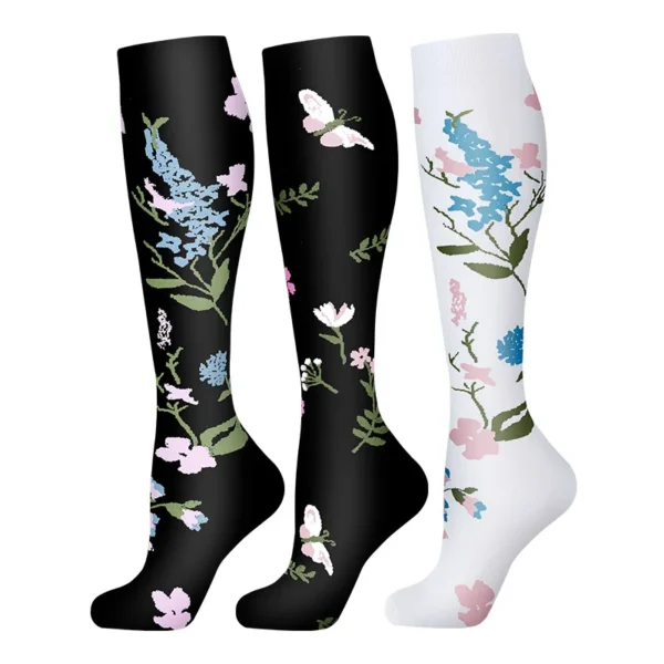58 Styles 3 Pairs/Pack Compression Socks Knee High 30MmHg  Women Men Sports Socks Edema Diabetes Varicose Veins Running Socks - Image 50
