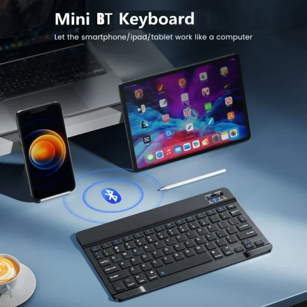 Bluetooth-Compatible Wireless Keyboard Rechargeable Wireless Gaming Keyboard For iOS Android Windows Smart Phone ipad PC Laptop - Image 3
