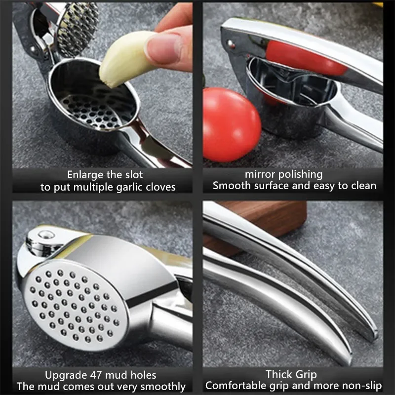 Zinc Alloy Garlic Press Manually Mashed Garlic Machine Garlic Crusher Handheld Cooking Ginger Crusher Kitchen Tools 6 Zinc Alloy Garlic Press Manually Mashed Garlic Machine Garlic Crusher Handheld Cooking Ginger Crusher Kitchen Tools - Image 6