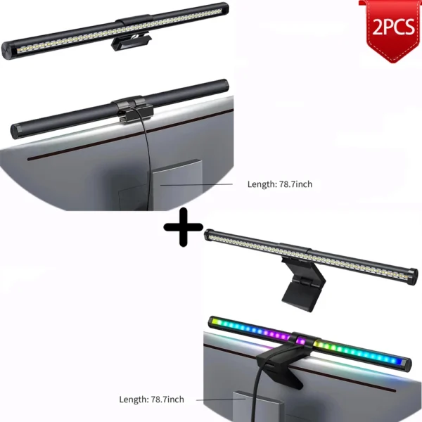 LED Monitor Light Bar Computer Screen Hanging Lights RGB  Atmosphere Table Lamp For Work Study Read Gaming Dimming Lighting 44cm - Image 10