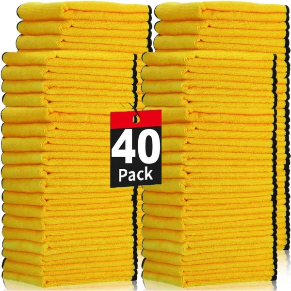 3/10/40Pcs Microfiber Car Cleaning Towel Thicken Soft Drying Cloth Car Body Washing Towels Double Layer Clean Rags Detailing