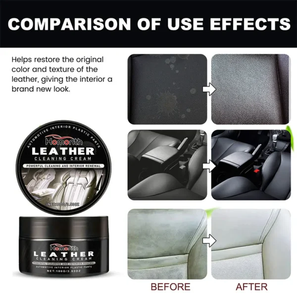 Leather Conditioner Long Lasting Car Seats Polishing Nourishment Care Leather Care Cream for Leather Pant Bag Shoes Furniture - Image 5