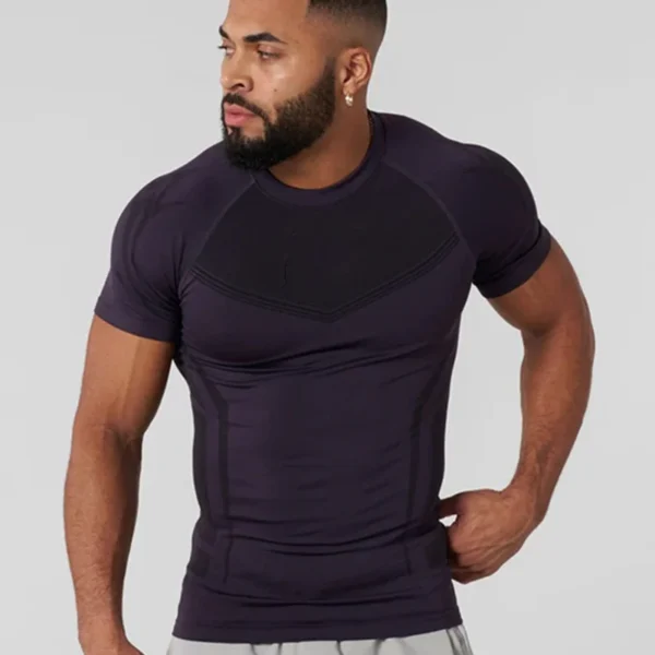 Men Short Sleeve Compression Shirts Quick Dry Fitness Cycling Running T-Shirt Workout Training Underwear Gym Clothing - Image 5