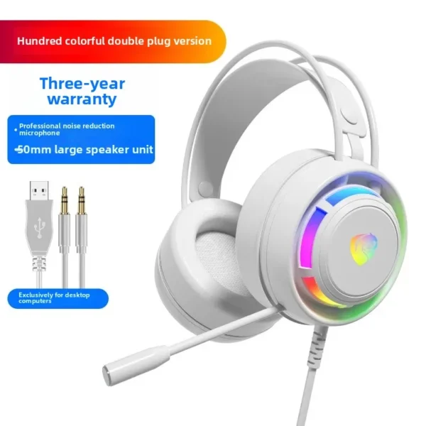 Wired Gaming Headset PSH-300 Overhead Computer Game Earphones 7.1 Channel Esports with Microphone Heavy Bass Cross-Border - Image 7