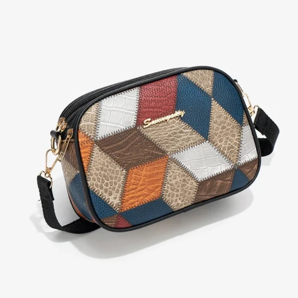 Three-Layer Leather Crossbody Shoulder and Clutch Bag Portable Triple PU Leather Slanting Shoulder Women's Zipper Crossbody Bags