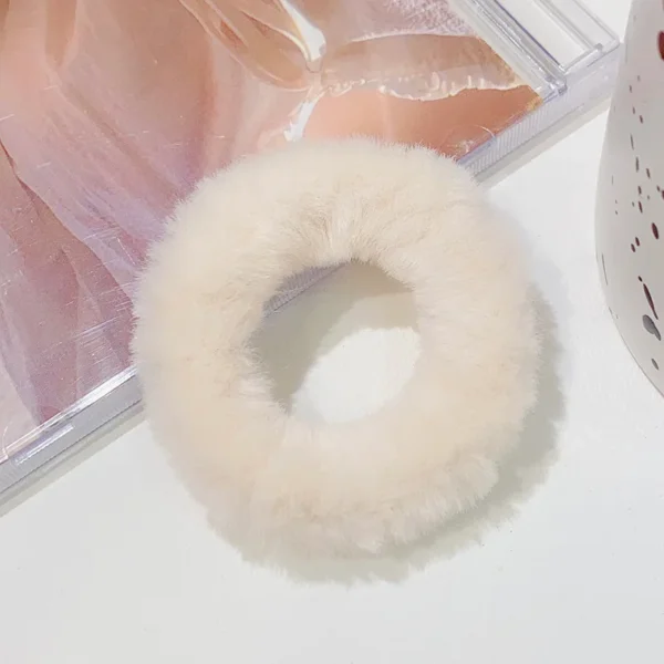 New Colorful Fluffy Hair Band For Women Girls Ponytail Holder Hair Tie Plush Scrunchie Rubber Band Fashion Hair Accessories - Image 18