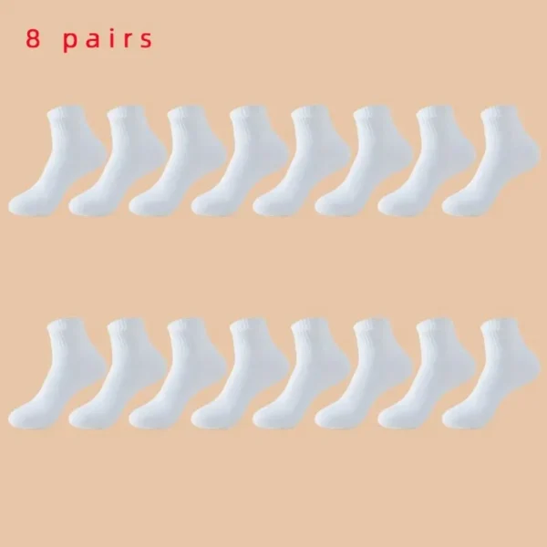4/5/8/10/20 Pairs of MEN'S AND WOMEN'S Black Cotton Business Mid Length Soft and Warm Autumn/winter Solid Color Casual Socks - Image 8