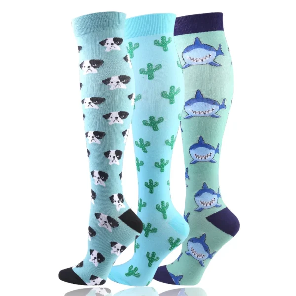 58 Styles 3 Pairs/Pack Compression Socks Knee High 30MmHg  Women Men Sports Socks Edema Diabetes Varicose Veins Running Socks - Image 23