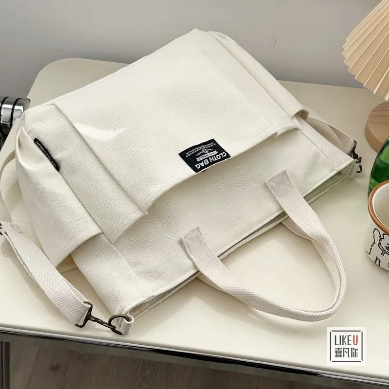 Original Thickened Multi-Pocket Japanese-Style Tote Canvas Bag Casual Student Computer Simple Handbag Shoulder Crossbody School Bag 8 Original Thickened Multi-Pocket Japanese-Style Tote Canvas Bag Casual Student Computer Simple Handbag Shoulder Crossbody School Bag - Image 8