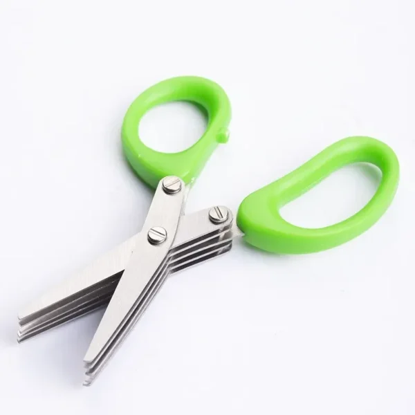 Multifunctional Muti Layers Stainless Steel Knives Kitchen Scissors Scallion Cutter Herb Laver Spices Onion Cook Cut Scissor - Image 7