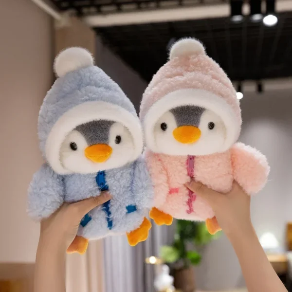 New Cute Penguin Plush Toy Baby Comforting Sleep Doll Fluffy Penguin Wearing Clothes Hats Stuffed Animal Pillow Birthday Gifts - Image 4