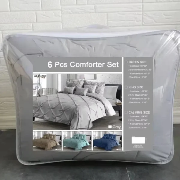 microfiber bedding set luxury comforter  s 7 pieces  king size    bed - Image 5