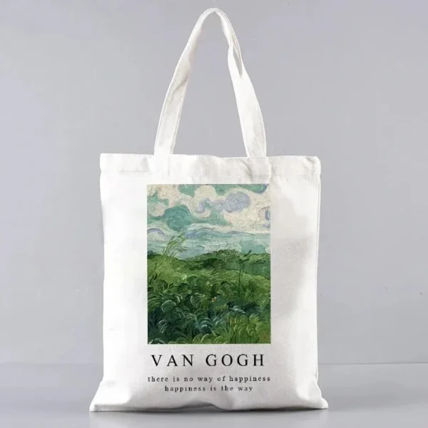 Vincent Van Gogh Capacious Tote Bag Casual Portable Shoulder Bag Lightweight Shopping Bag Reusable Canvas Bag Gift for Girls - Image 15