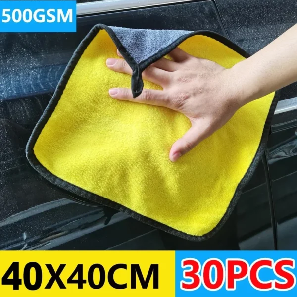 3/10/40Pcs Microfiber Car Cleaning Towel Thicken Soft Drying Cloth Car Body Washing Towels Double Layer Clean Rags Detailing - Image 9