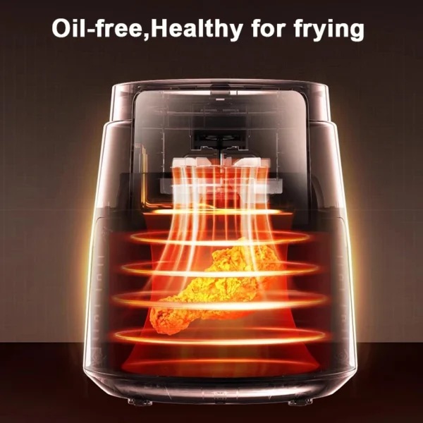 2L Oil Free Deep Fryer French Fries Chicken Roaster Air Frying Grill Machine Temperature Adjustable Smokeless Bread Bake Oven - Image 2