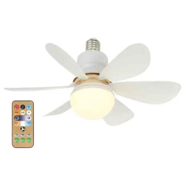 LED 40W ceiling fan light E27 with remote control for dimming, suitable for living room, study, household use, 85-265V - Image 7