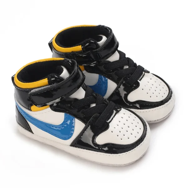 0-18M New Baby Shoes With High top Sports PU Leather Multi-color Soft Cloth Sole First Walker Casual Sports Shoes Suitable For - Image 9