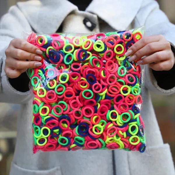 50Pcs/bag Colorful Basic Nylon Ealstic Hair Ties for Girls Ponytail Hold Scrunchie Rubber Band Kid Fashion Hair Accessories - Image 7
