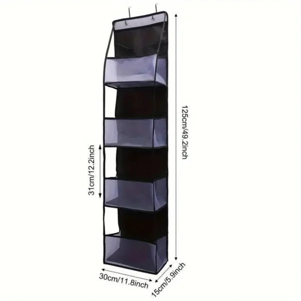 Fabric Door Back Storage Hanging Bag Layered   Household Wall-Mounted Visible Organizing - Image 4