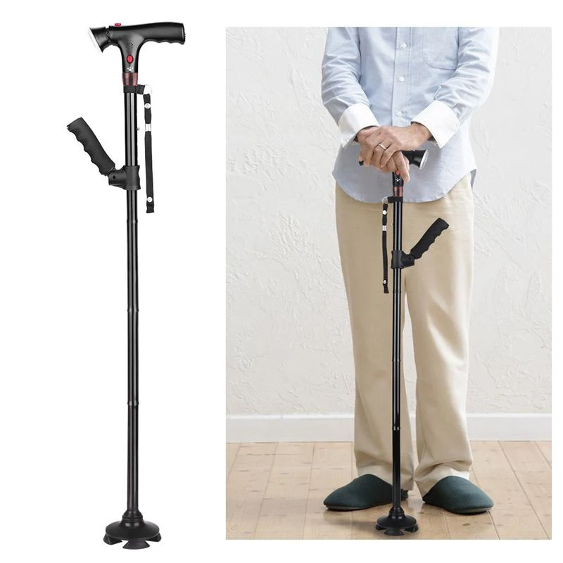 Collapsible Telescopic Folding Cane Elder Cane LED Walking Trusty Sticks Elder Crutches For Mothers The Elder Fathers With Alarm 6 Collapsible Telescopic Folding Cane Elder Cane LED Walking Trusty Sticks Elder Crutches For Mothers The Elder Fathers With Alarm - Image 6