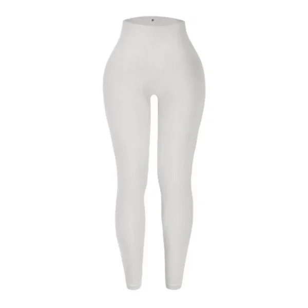 Women's seamless knitted thread yoga pants high waisted sports leggings hip lifting running training slimming and fashionable - Image 3