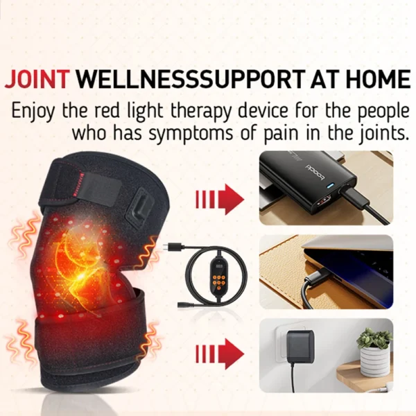 Astarexin Red Infrared Light Therapy Pad 660nm 850nm Red Light Heating Pain Relief Knee Brace Elbow Shoulder Wrap Mas Massager - Image 5