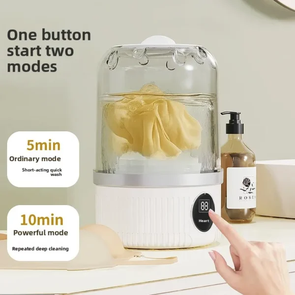 Portable Wireless Charging Automatic Mini Washing Machine Underwear Socks Cleaning Magic Cup Small Size Home Appliance - Image 2