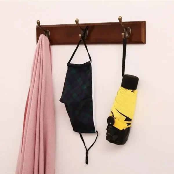 Wall Mounted Solid Wood Coat Rack with Hooks Hats Clothes Hanger Closet Organizer Perchero Furniture for Hallway Entrance Decor - Image 2