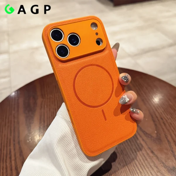 For Iphone17promax Magnetic Case Leather Pattern Matte Phone Case for IPhone 17 16 14 15 13 12 Pro Max Plus 11 for Magsafe Cover