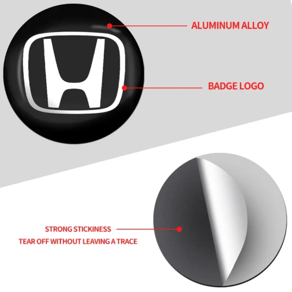 4Pcs 56mm Aluminum Emblem Car Wheel Center Hub Caps Sticker For Honda Mugen Power Civic Accords CRV Hrv Jazz CBR VTEC VFR - Image 6