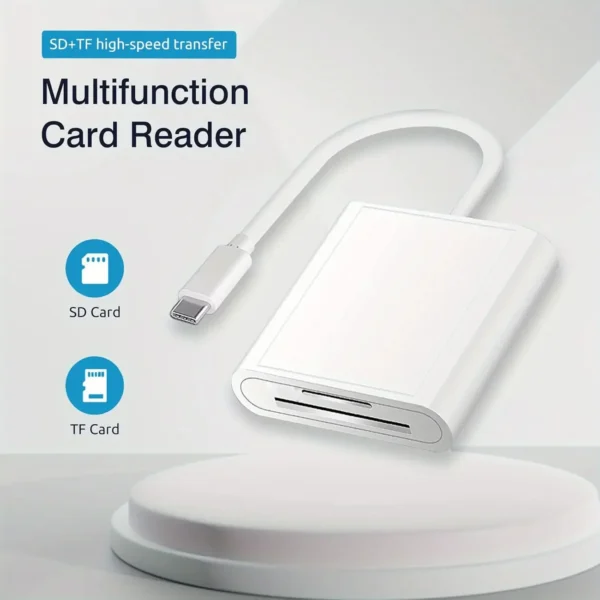 2 in 1 USB-C Card Reader, USB C To SD Card OTG SD/TF Memory Converter for Ipad Pro, for Macbook & Other Tablets