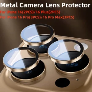 Metal Camera Lens Protector For iPhone 16 17 Pro Max Aluminum Lens Ring Case Glass for iPhone 16 Plus 16 Pro Max Lens Cover Cap