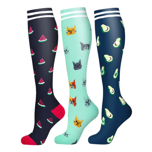 58 Styles 3 Pairs/Pack Compression Socks Knee High 30MmHg  Women Men Sports Socks Edema Diabetes Varicose Veins Running Socks - Image 55