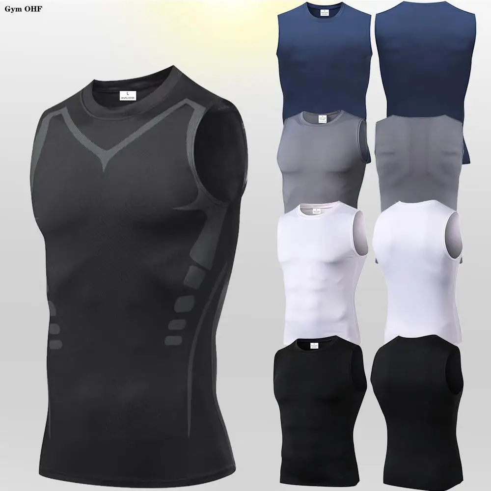 Men Quick Dry Running T-Shirts Compression Vest Sleeveless Quick-Drying Jersey Training Shirt Gym Mens Tank Top 3 Men Quick Dry Running T-Shirts Compression Vest Sleeveless Quick-Drying Jersey Training Shirt Gym Mens Tank Top - Image 3