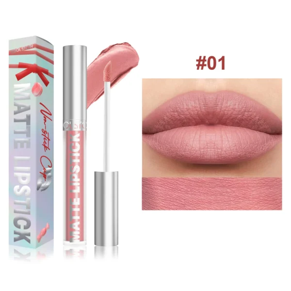 Velvet Matte Lip Glaze Easy To Color Dark Red Matte Liquid Lipstick Waterproof Lasting Moisturizing Brown Lip Gloss Cosmetic 1pc - Image 13