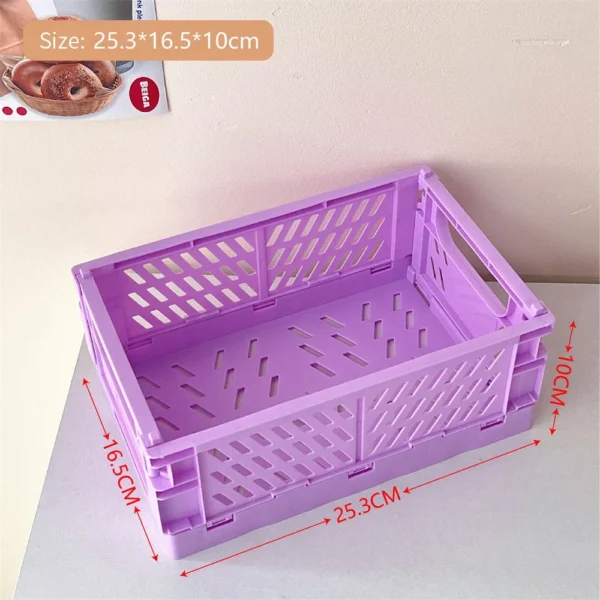 Foldable Storage Box with Handles Collapsible Crate for Toys, Cosmetics & Desk Organization - Image 17