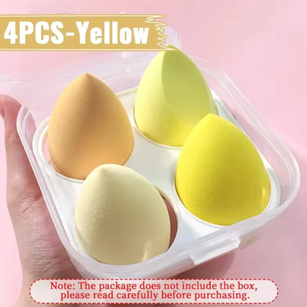 4-Pack Multifunctional Beauty Blenders, for Foundation, Cream & Liquid Cosmetics, Ultra-Soft Makeup Sponges with Storage Case - Image 8