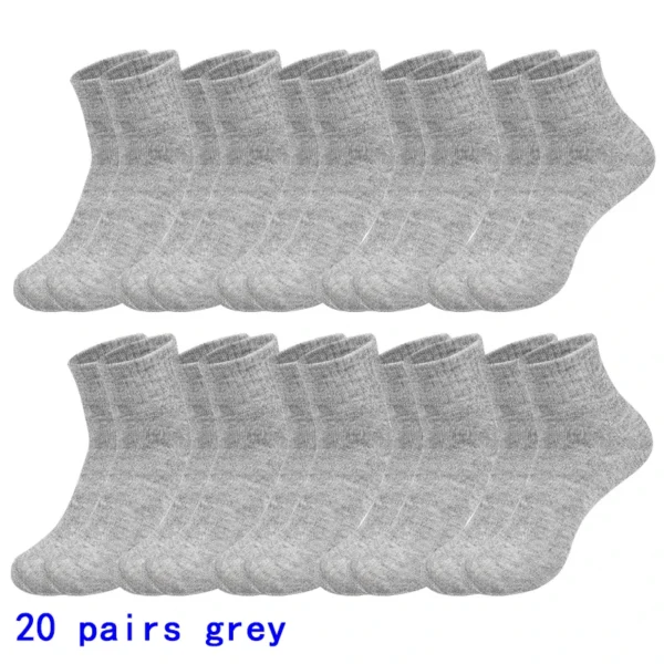 4/5/8/10/20 Pairs of MEN'S AND WOMEN'S Black Cotton Business Mid Length Soft and Warm Autumn/winter Solid Color Casual Socks - Image 12