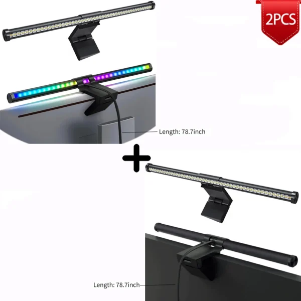 LED Monitor Light Bar Computer Screen Hanging Lights RGB  Atmosphere Table Lamp For Work Study Read Gaming Dimming Lighting 44cm - Image 13