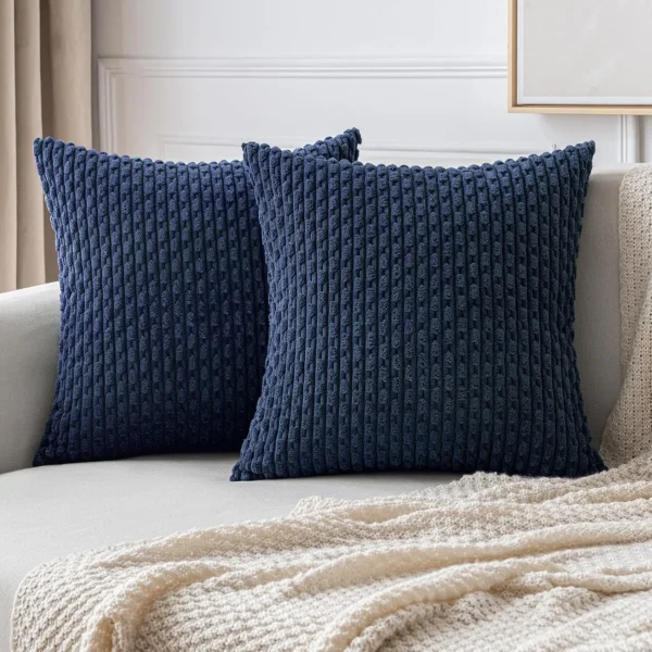 Spring Sage Green Decorative Throw Pillow Covers 18x18 Soft Corduroy Striped Square Pillow Covers for Couch Living Room Bed Sofa - Image 18