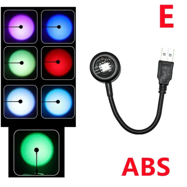 RnnTuu Led USB Sunset Lamp Projector Home Decor Night Light Portable Mood Light For Living Room Wall Photography Neon Lights - Image 10
